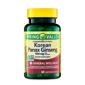 Flacon de capsules végétariennes de ginseng Panax Convergence 100 mg