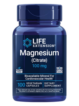 Flacon de capsules végétariennes Life Extension Magnésium Citrate 100 mg