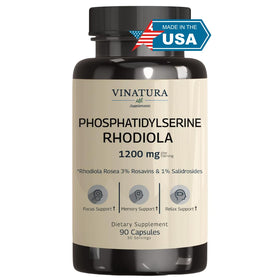 Flacon de capsules VINATURA Phosphatidylserine 1200mg Rhodiola Rosea