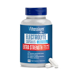 Flacon de capsules Vitassium avec 750mg de sodium et 150mg de potassium