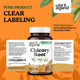 Flacon de capsules Wild & Organic avec étiquette visible