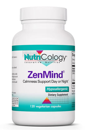 Flacon de capsules ZenMind d'Allergy Research Group avec 120 capsules