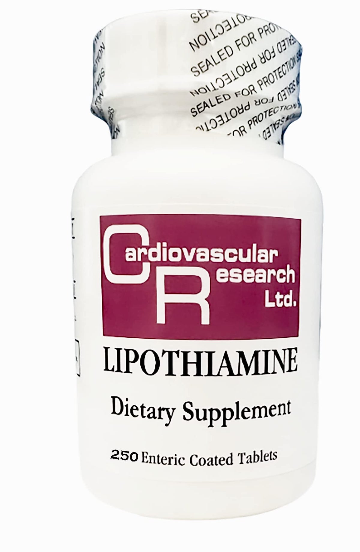 Flacon de Cardiovascular Research Lipothiamine B 250 comprimés vue de face