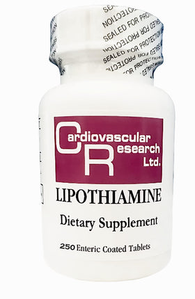 Flacon de Cardiovascular Research Lipothiamine B 250 comprimés vue de face