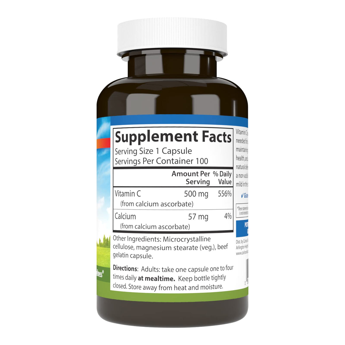 Flacon de Carlson Vitamine C 500 mg avec capsules