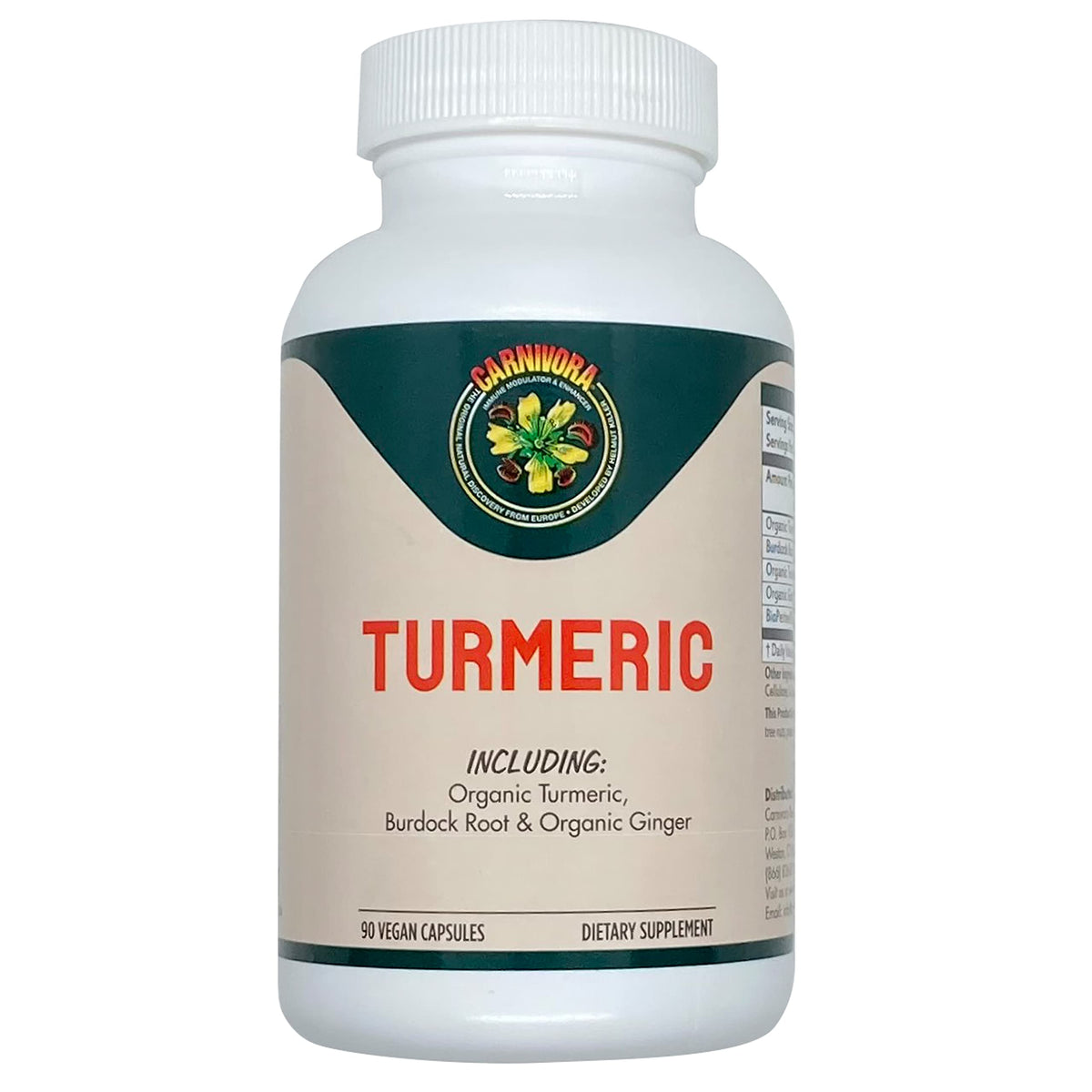 Flacon de Carnivora Curcuma 90 capsules végétales