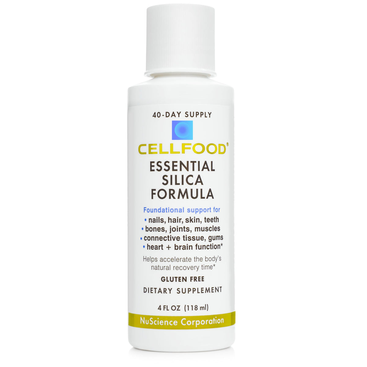 Flacon de Cellfood Silica 4 fl oz vue avant avec étiquette