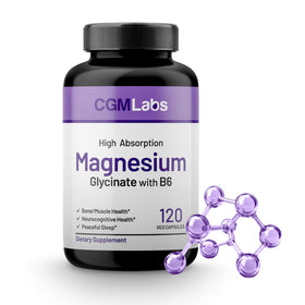 Flacon de CGMLABS Glycinate de Magnésium 240mg avec B6, 120 capsules