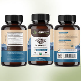 Flacon de champignons Maitake ouvert avec capsules
