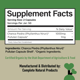 Flacon de Chanca Piedra 500mg avec vue latérale