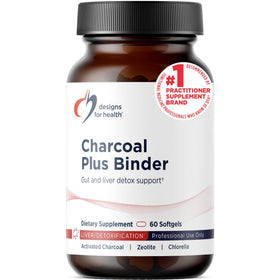 Flacon de Charcoal Plus Binder Designs for Health 60 gélules molles