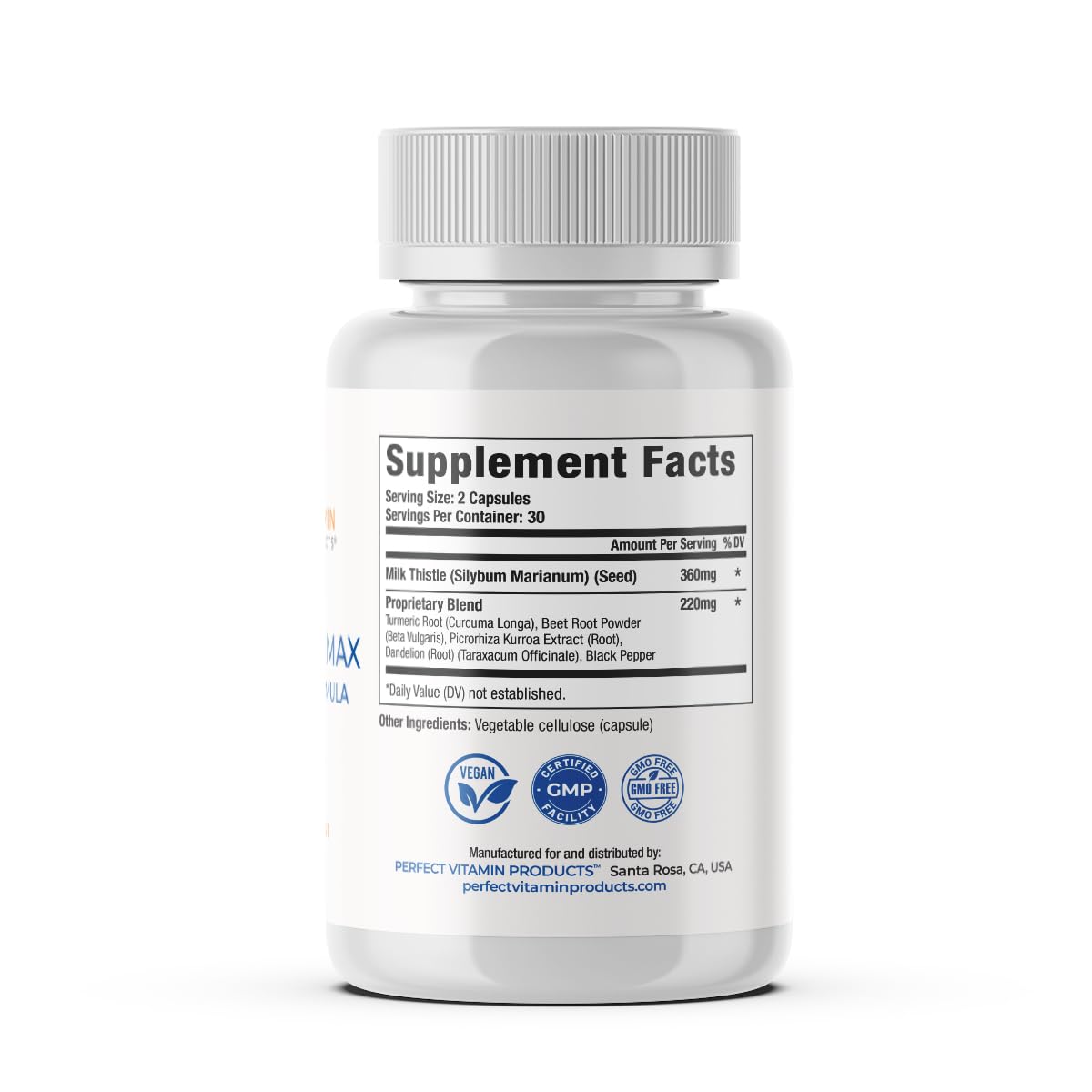 Flacon de Chardon-Marie Max 580mg sur une table avec des herbes