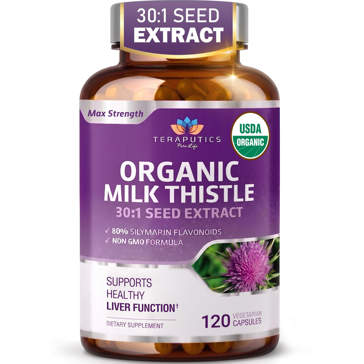 Flacon de Chardon-Marie Teraputics 120 capsules végétales