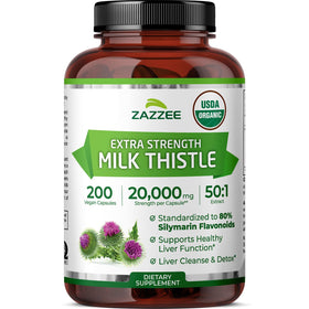 Flacon de Chardon-Marie Zazzee 50:1 avec 200 capsules
