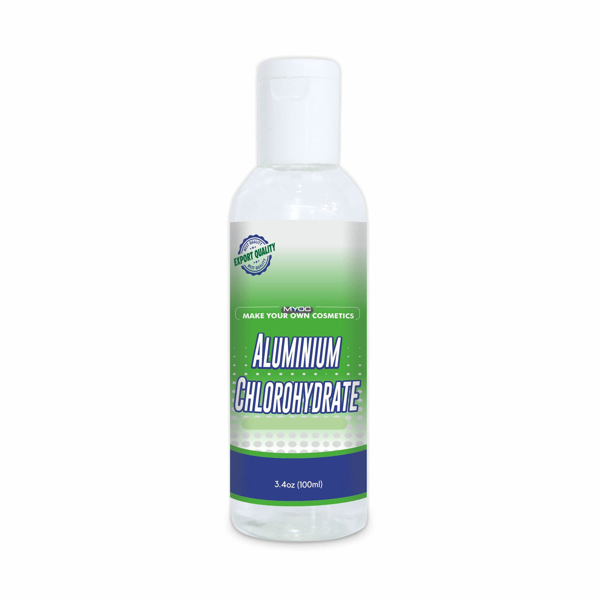 Flacon de chlorhydrate d'aluminium MYOC 100 ml vu de face