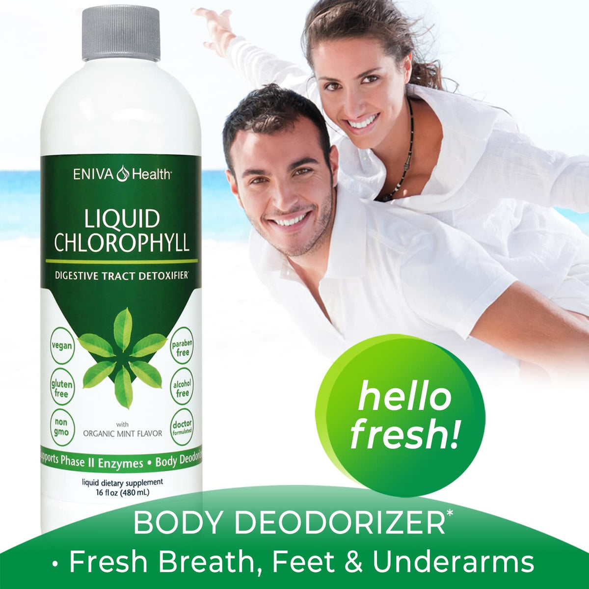 Flacon de Chlorophylle Liquide Eniva ouvert
