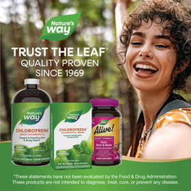 Flacon de chlorophylle Nature's Way sur fond blanc