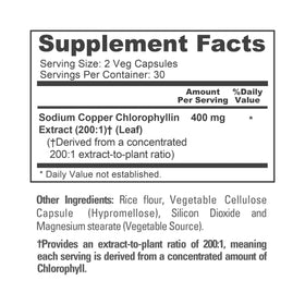 Flacon de chlorophylle NusaPure avec étiquette visible