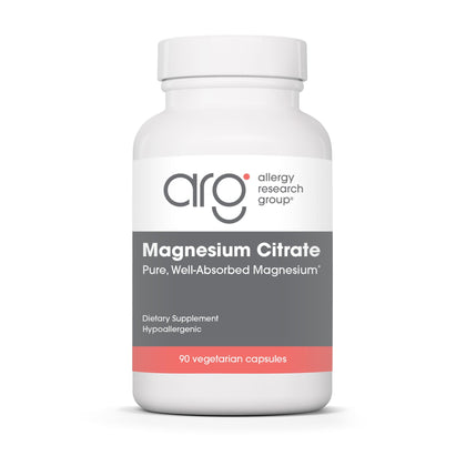 Flacon de citrate de magnésium Allergy Research Group 170 mg 90 capsules