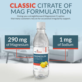 Flacon de citrate de magnésium avec bouchon ouvert