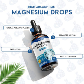 Flacon de citrate de magnésium liquide Dilib 500mg avec étiquette