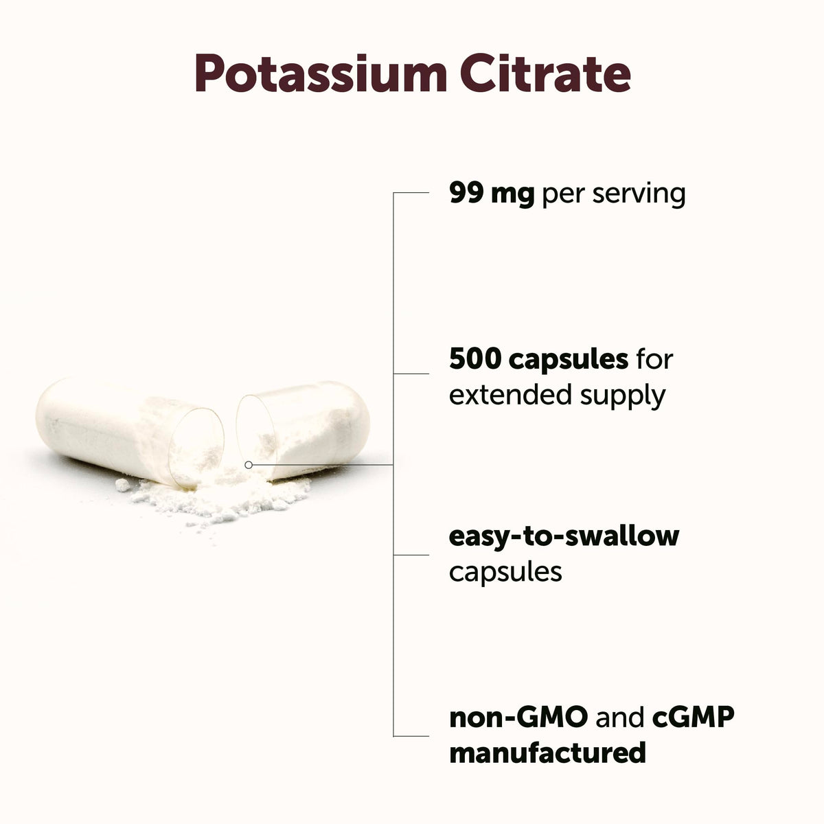 Flacon de Citrate de Potassium Micro Ingredients avec étiquette visible