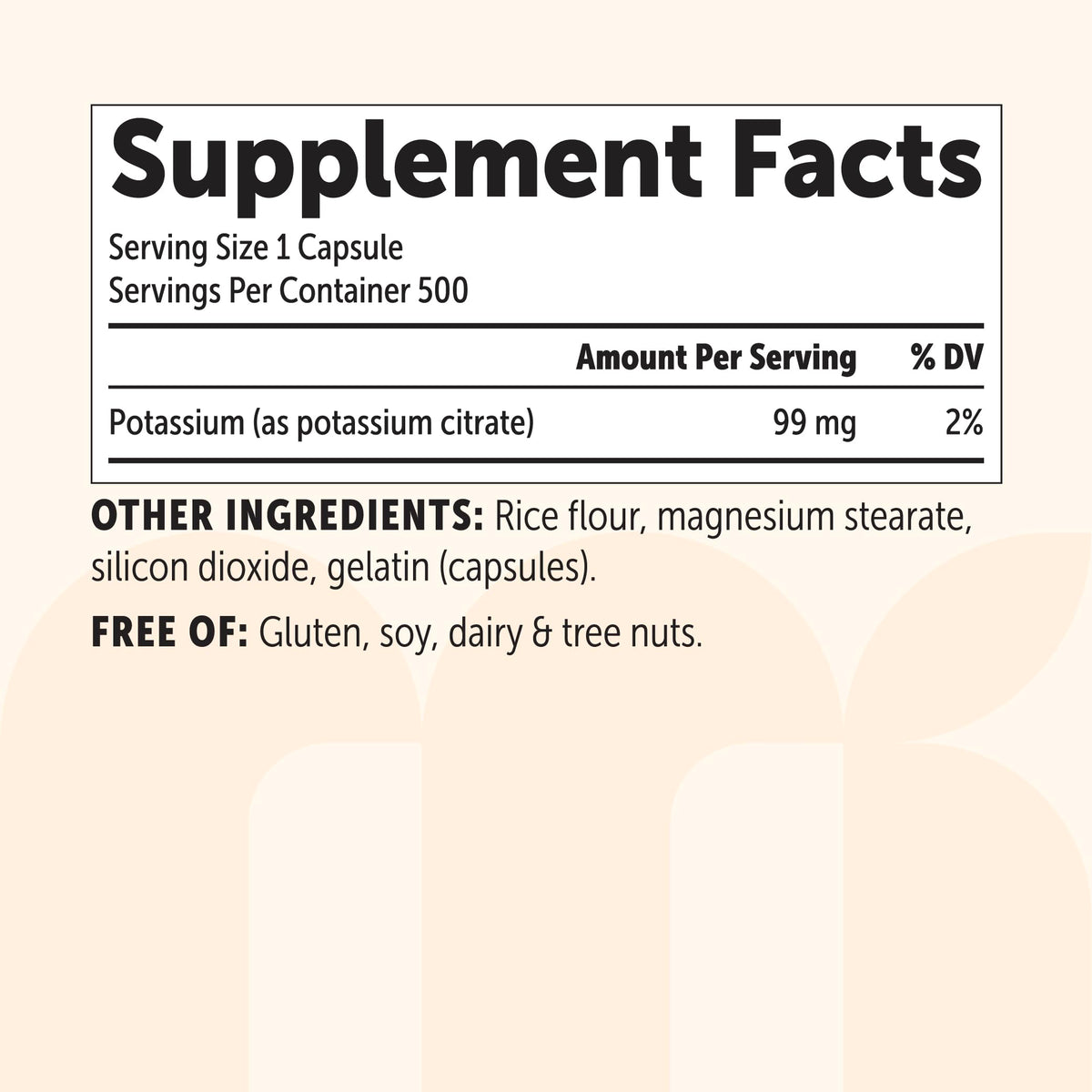 Flacon de Citrate de Potassium Micro Ingredients débouché avec capsules visibles