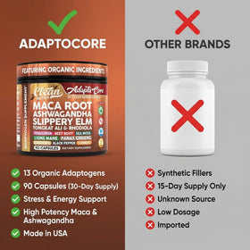Flacon de Clean Nutraceuticals avec capsules de racine de maca bio