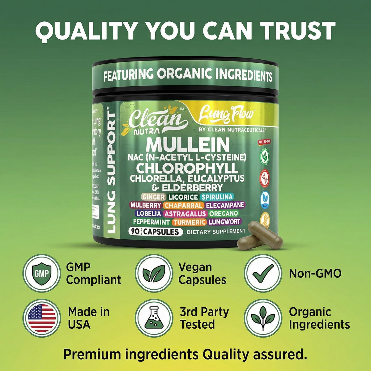 Flacon de Clean Nutraceuticals Extrait de Feuille de Molène ouvert