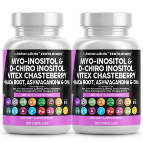 Flacon de Clean Nutraceuticals Myo-Inositol et D-Chiro Inositol 2050mg vue de face