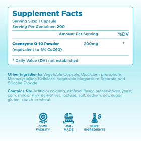 Flacon de Clear Formulas CoQ10 200mg avec 200 capsules