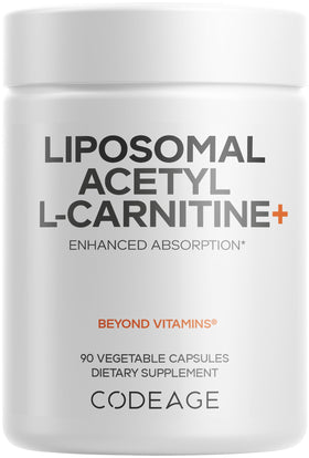 Flacon de Codeage Acétyl-L-Carnitine+ 500mg 90 capsules vue de face