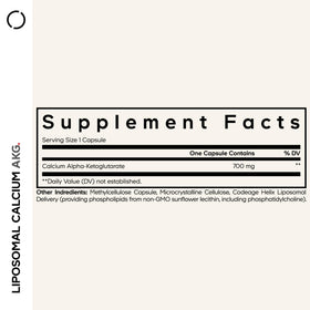 Flacon de Codeage Calcium AKG Liposomal avec capsules à l'intérieur