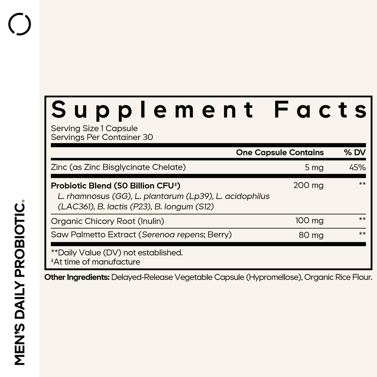 Flacon de Codeage Probiotique Masculin avec étiquette