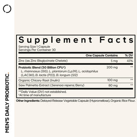 Flacon de Codeage Probiotique Masculin avec étiquette