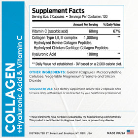Flacon de collagène ForestLeaf avec acide hyaluronique et vitamine C