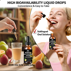 Flacon de collagène liquide GLOVVUUP 60ml avec arrière-plan naturel