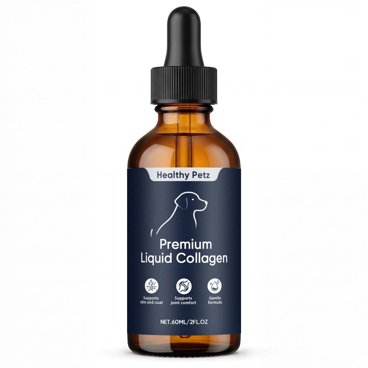 Flacon de collagène liquide HEALTHY PETZ 60ml au bacon vue avant