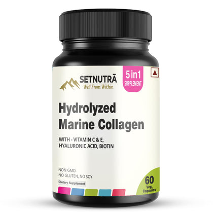 Flacon de collagène marin hydrolysé SETNUTRA avec 60 capsules