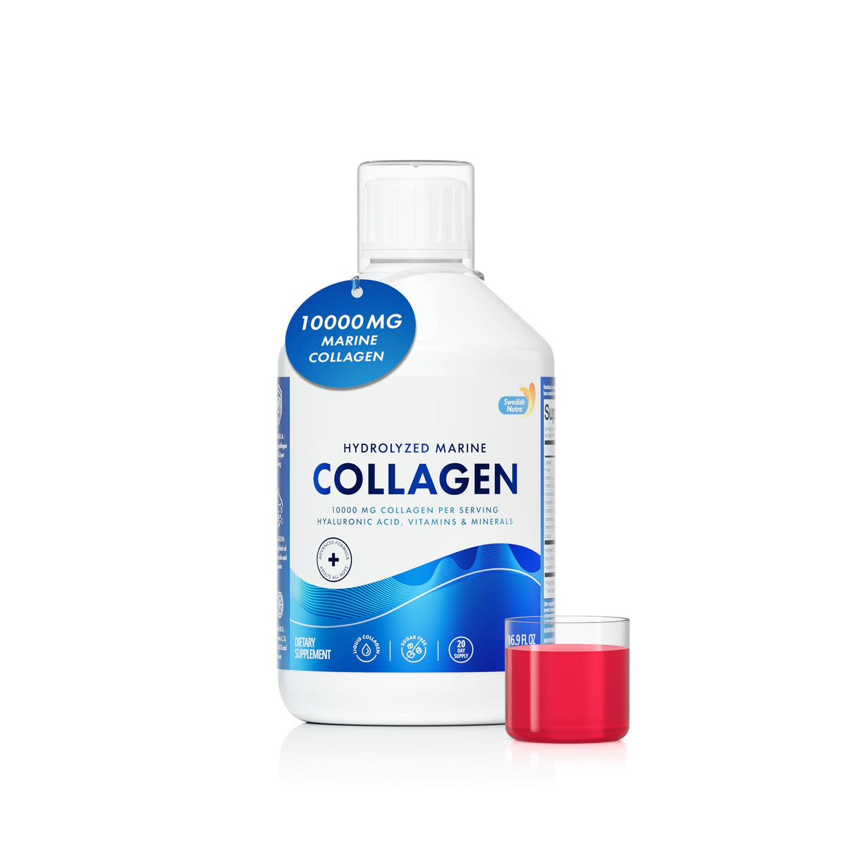 Flacon de collagène marin liquide Swedish Nutra 500 ml