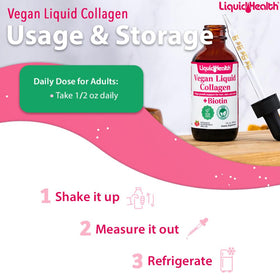 Flacon de collagène végétal LIQUIDHEALTH avec fruits