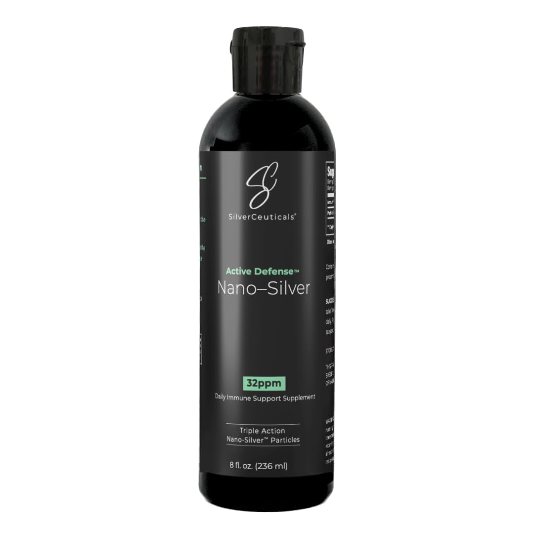 Flacon de colloïde d'argent SilverCeuticals 32ppm 8oz vue avant