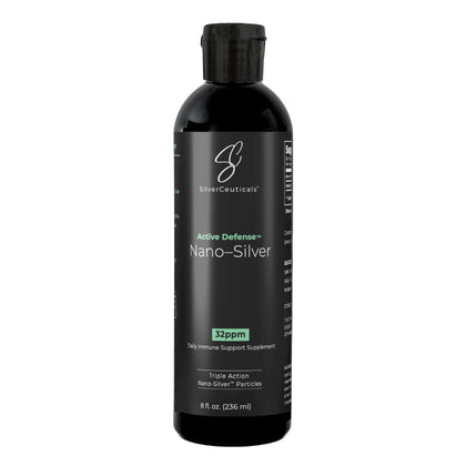 Flacon de colloïde d'argent SilverCeuticals 32ppm 8oz vue avant