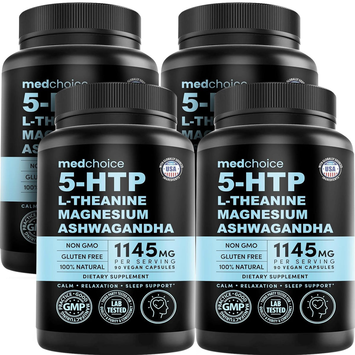 Flacon de complément 5-HTP 200mg MEDCHOICE vue avant