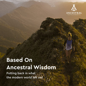 Flacon de complément alimentaire avec étiquette Ancestral Supplements