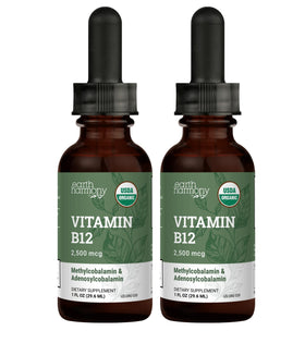 Flacon de complément alimentaire B12 liquide 2000mcg Earth Harmony Naturals
