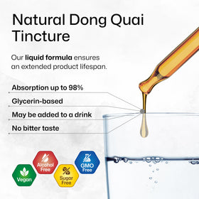 Flacon de complément alimentaire BIO KRAUTER Dong Quai avec verre d'eau