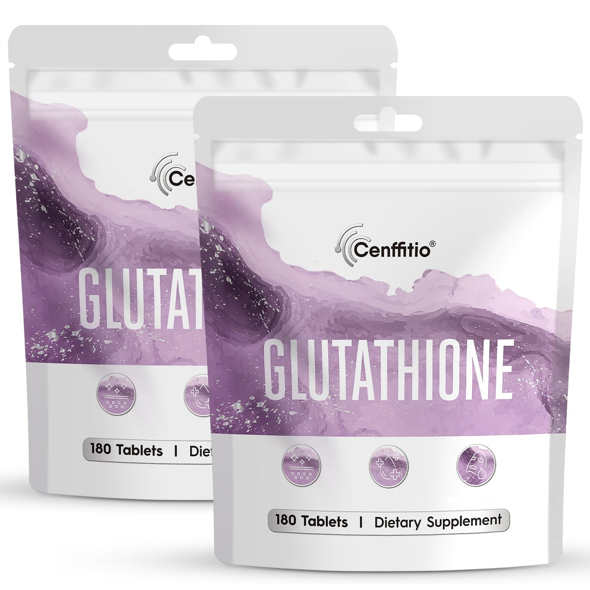 Flacon de complément alimentaire Cenffitio Glutathione 600mg vue de face