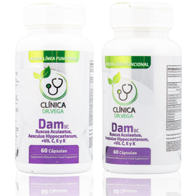 Flacon de complément alimentaire CLÍNICA DR. VEGA 60 capsules vue de face