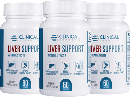 Flacon de complément alimentaire Clinical Effects avec chardon-Marie et zinc